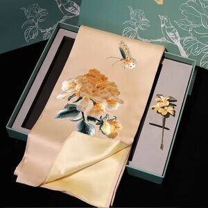 Silk Scarf & Brooch ✨NWT✨